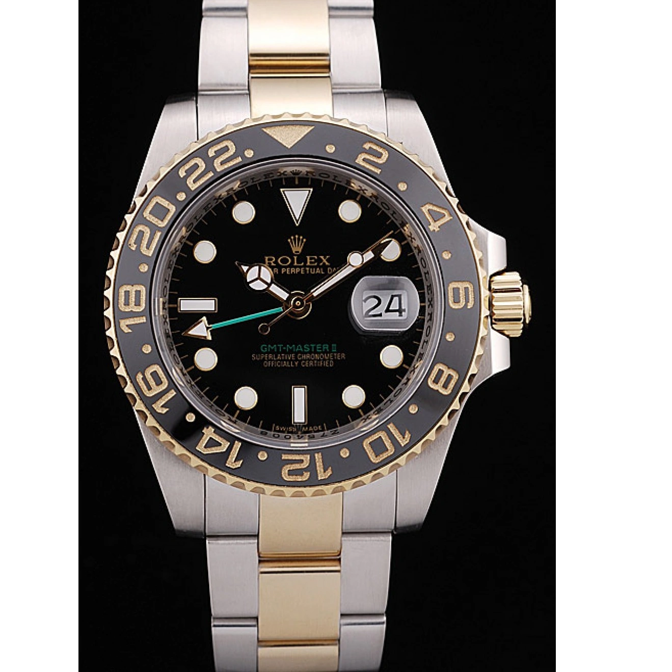 GMT 98229 Black Dial Bezel Master Rolex Ceramic Black II 1016